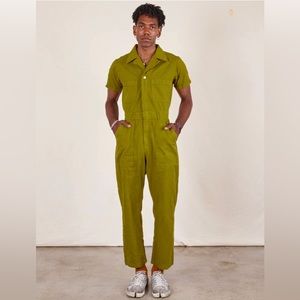 BIG BUD PRESS SHORT SLEEVE JUMPSUIT - OLIVE GREEN - XS